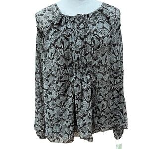 Michael Kors Blouse New with tags 1X Snakeskin Sheer Keyhole